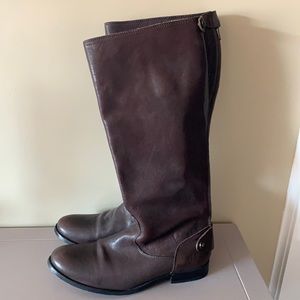 Frye Melissa Button Zip Brown Leather 8